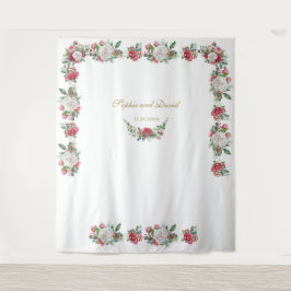 冬のガーランド クリスマス ウェディング フォトブース 背景 タペストリー