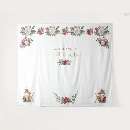 冬のガーランド クリスマス スイート16 フォトバックドロップ タペストリー (正面(横))