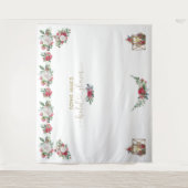 冬のガーランド クリスマス ブライダルシャワー フォト 背景 タペストリー (正面)