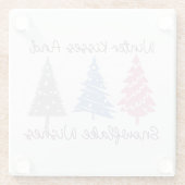 冬のキスとスノーフレークの願い ガラスコースター (裏面)