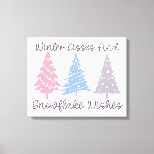 冬のキスとスノーフレークの願い キャンバスプリント (正面)