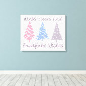 冬のキスとスノーフレークの願い キャンバスプリント (インサイチュ (ウッドフロア))