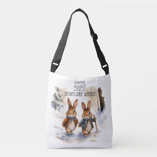 冬のキスとスノーフレークの願い クロスボディバッグ (正面)