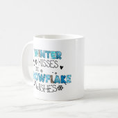 冬のキスとスノーフレークの願い コーヒーマグカップ (正面左)