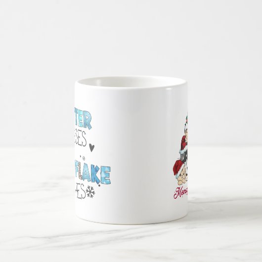 冬のキスとスノーフレークの願い コーヒーマグカップ (中央)