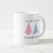 冬のキスとスノーフレークの願い ジャンボコーヒーマグカップ (正面右)