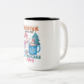 冬のキスとスノーフレークの願い ツートーンマグカップ (正面右)