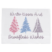 冬のキスとスノーフレークの願い ラージペーパーバッグ (裏面)