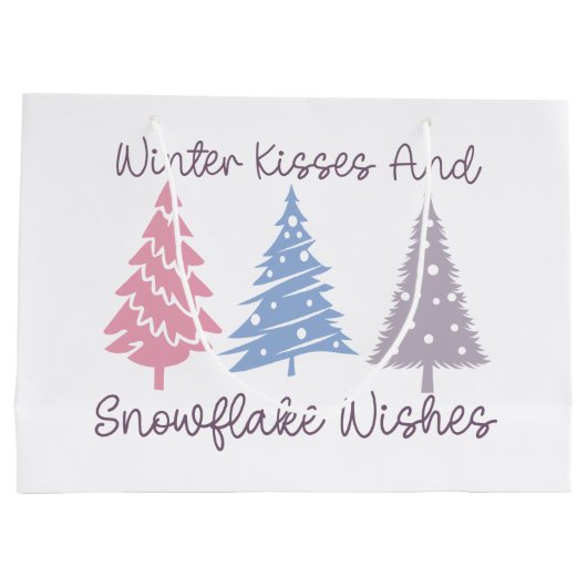 冬のキスとスノーフレークの願い ラージペーパーバッグ (裏面)