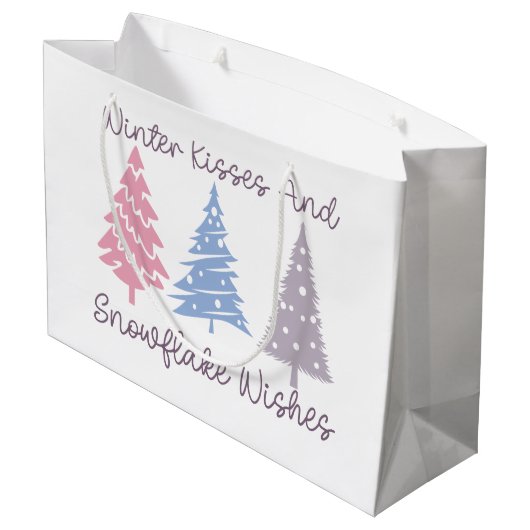 冬のキスとスノーフレークの願い ラージペーパーバッグ (裏面アングル)