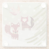 冬のキツネとドーヴガラスコースター ガラスコースター (裏面)