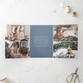 冬のキツネの写真コラージュ 三つ折りクリスマスカード (内部)