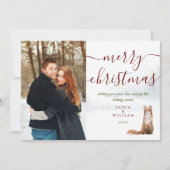 冬のキツネの夫婦のクリスマススクリプト写真 シーズンカード (正面)