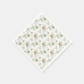 冬のキツネウッドランドフォレストカワイイ スタンダードカクテルナプキン (角)