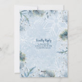 冬のキツネキャビン雪クリスマスパーティの招待状 シーズンカード (裏面)