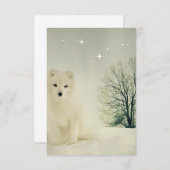 冬のキツネクリスマスカード サンキューカード (正面/裏面)