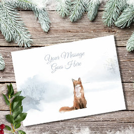 冬のキツネクリスマスホリデーエレガントスクリプト シーズンカード