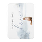 冬のキツネクリスマスホリデーズファミリーネームラブ マグネット (縦)