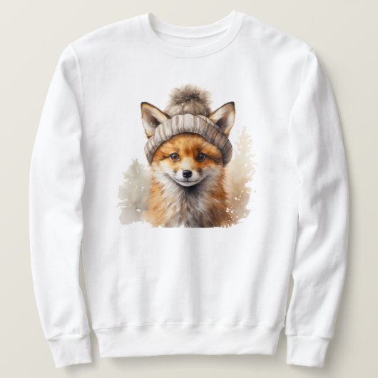 冬のキツネセーター スウェットシャツ (デザイン正面)