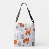 冬のキツネバニーシームレスパターン クロスボディバッグ (裏面)