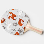 冬のキツネバニーシームレスパターン 卓球ラケット (横)