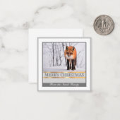 冬のキツネファミリーグリーティングカード ノートカード (正面/裏面インサイチュ)