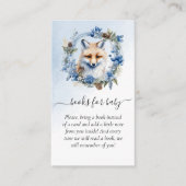 冬のキツネベビーシャワーブックベビー エンクロージャーカード (正面)