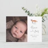 冬のキツネホリデーフォトカード シーズンカード (スタンド正面)