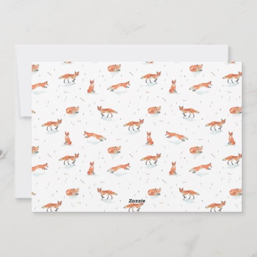 冬のキツネホリデーフォトカード シーズンカード (裏面)