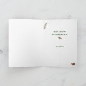 冬のキツネホリデーリーフフレームクリスマスカード シーズンカード (内部)