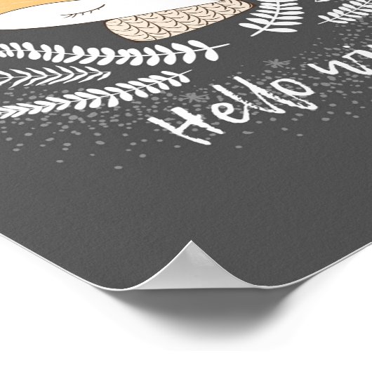 冬のキツネ子供部屋 ポスター (角)