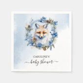 冬のキツネ水の色ベビーシャワー スタンダードカクテルナプキン (正面)