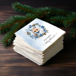 冬のキツネ水の色ベビーシャワー スタンダードカクテルナプキン