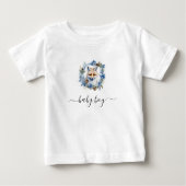 冬のキツネ水彩少年 ベビーTシャツ (正面)