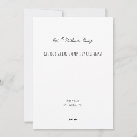 冬のキツネ疑問に思が満ちた人生のおもしろいクリスマス シーズンカード (裏面)