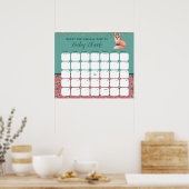 冬のキツネ赤ちゃんシャワー予定日を推測 ポスター (キッチン)