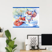 冬のキツネ ポスター (ホームオフィス)