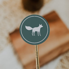 冬のキツネ ラウンドシール