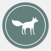 冬のキツネ ラウンドシール (正面)