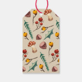 冬のキノコと葉の素朴クリスマス ギフトタグ (裏面)