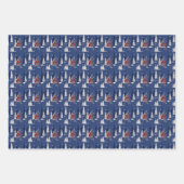 冬のキャビンのラッピング紙セット3枚 ラッピングペーパーシート (正面3)