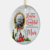 冬のキャビンパーソナライズされたメモリアル写真 セラミックオーナメント (右)