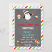 冬のキャンディーランドをテーマにした招待状 招待状 (正面)