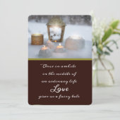 冬のキャンドルと雪 招待状 (スタンド正面)