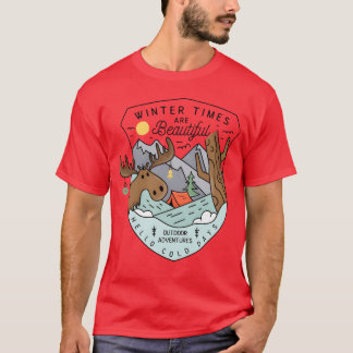 冬のキャンピング ウィンターティームは美しい Tシャツ