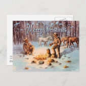 冬のキャンプファイアーバイシャロンシャーペ シーズンポストカード (正面/裏面)