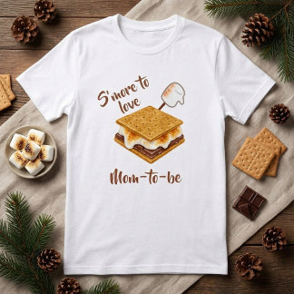 冬のキャンプベビーシャワーの女性用「愛すべきスモア」Tシャツ Tシャツ