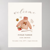 冬のキャンプ服ベビーシャワー歓迎サイン ポスター (正面)