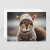 冬のキュートなリスのポストカード ポストカード (正面/裏面)