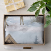 冬のキリストの小屋と鹿 薄葉紙 (ギフト)